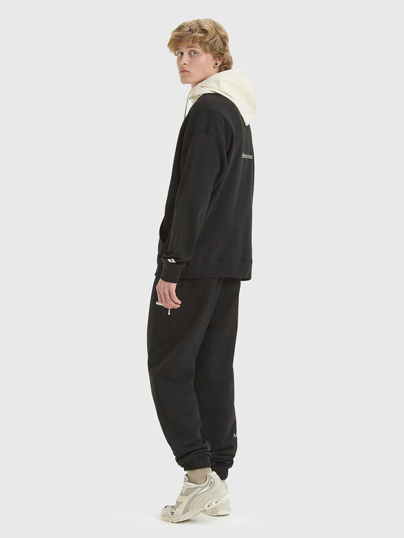 LEGACY black unisex sweatshirt with contrast hood - 3