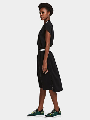 Black sports dress with buttons and logo details - 3