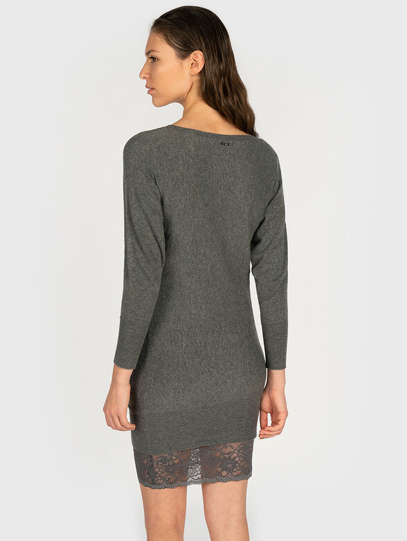 CELINE Knit dress with lace insert - 3