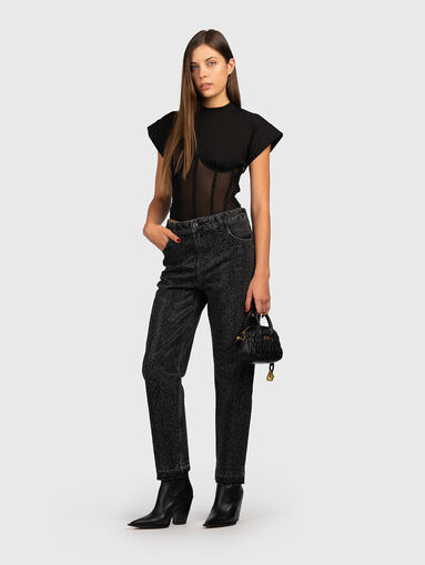 Black jeans with rhinestones - 5