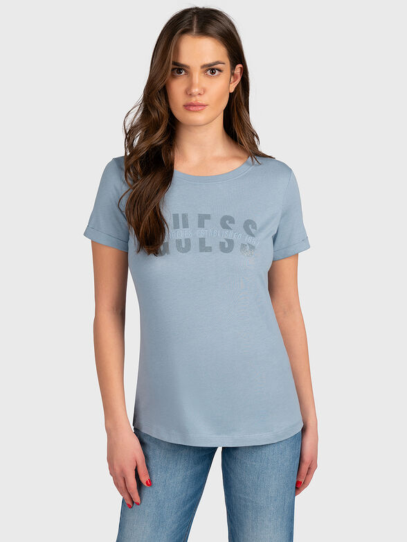 AGATA blue T-shirt with logo print - 1