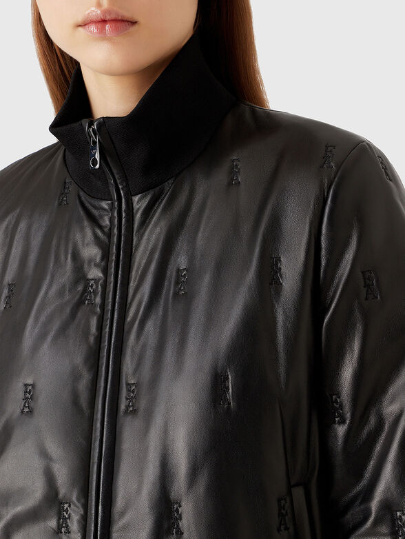 Leather bomber jacket - 4