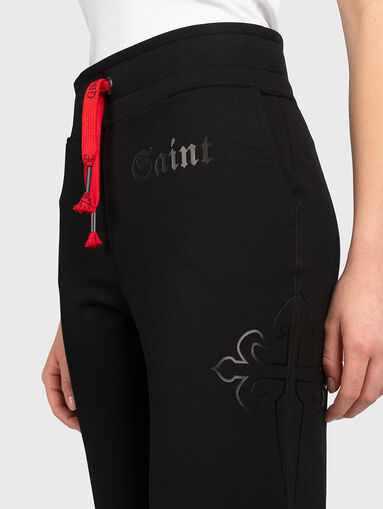 JL003 black sports trousers with print - 2