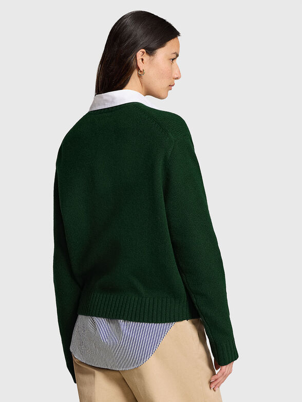 Green wool and cashmere sweater - 3