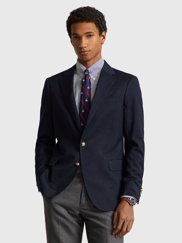 Navy single breasted jacket - 1