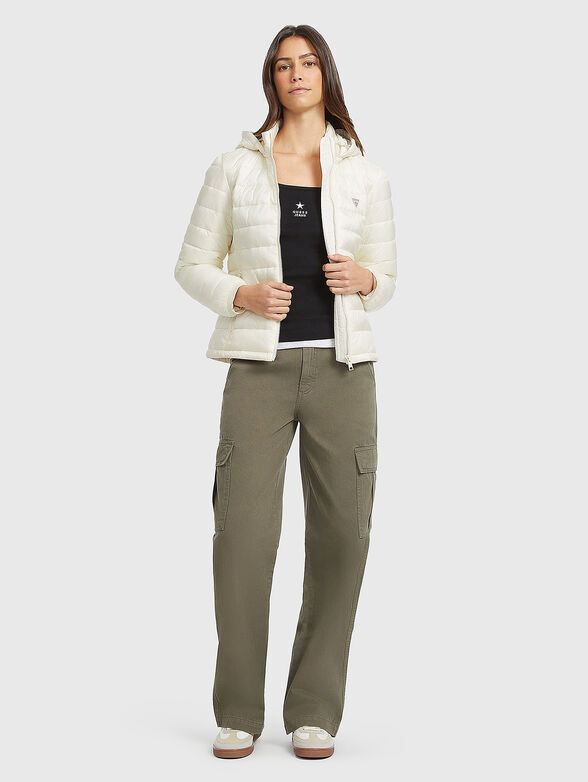 Transitional jacket with quilted effect in beige - 2