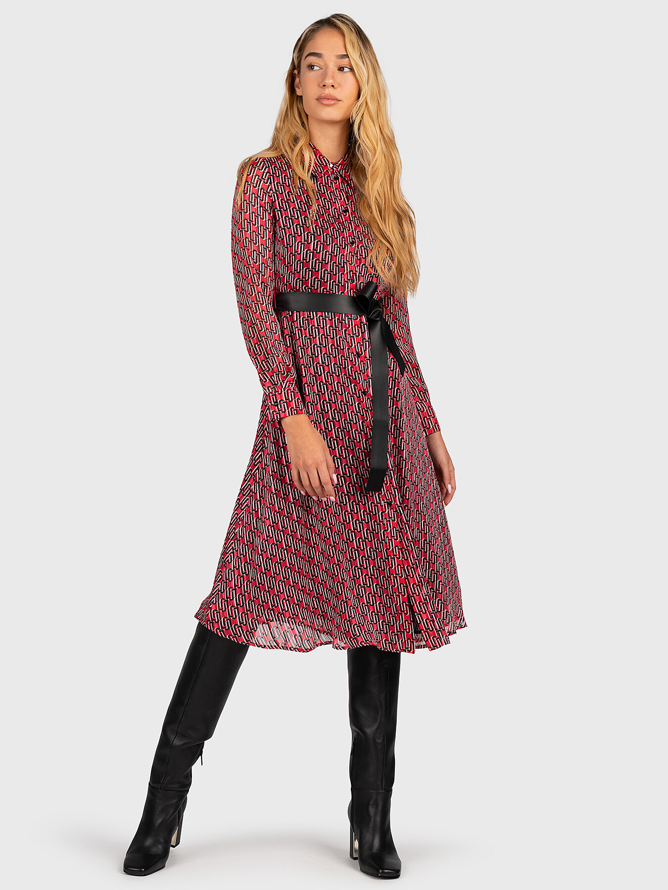 大人気アイテム logo monogram with Dress print JO LIU brand ワンピース