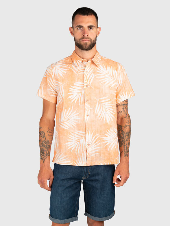 Short sleeved cotton and linen shirt - 1