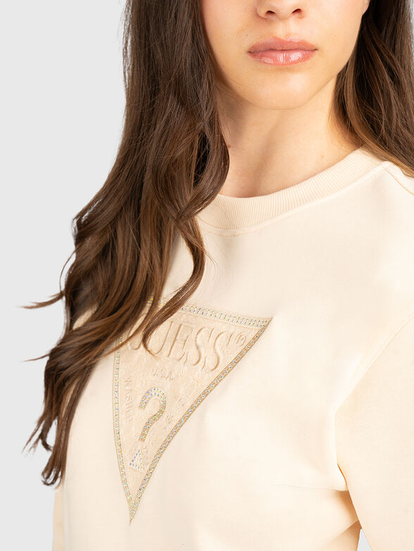 Sweatshirt with a triangular logo and rhinestones - 4