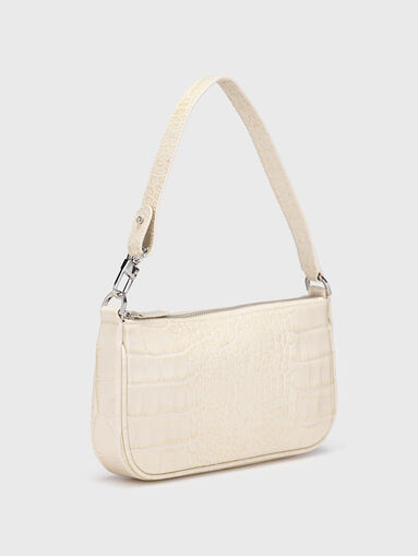 Leather bag with croc effect in brown colour - 3