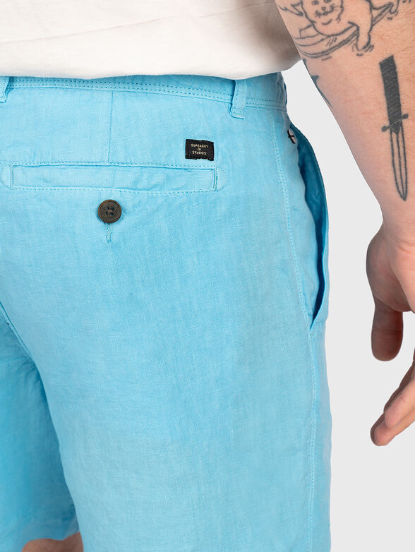 STUDIOS blue linen shorts - 3