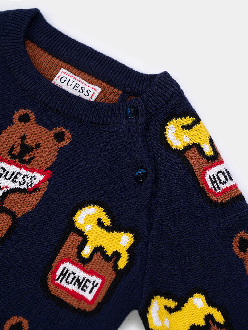 Sweater with teddy bear print - 3