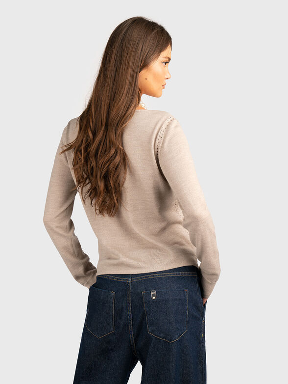 Wool sweater with accent slit - 3