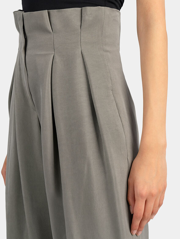 Grey high-rise paperbag trousers - 4