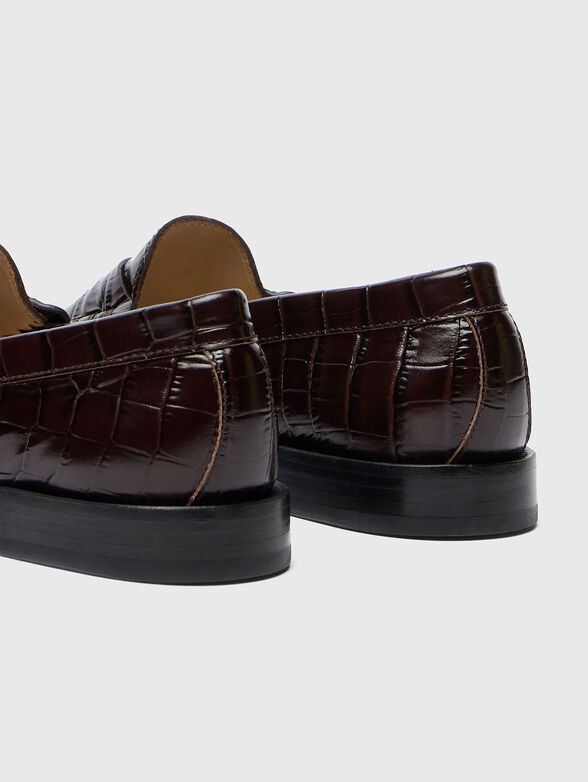 LOTTIE leather loafers with croco effect - 3