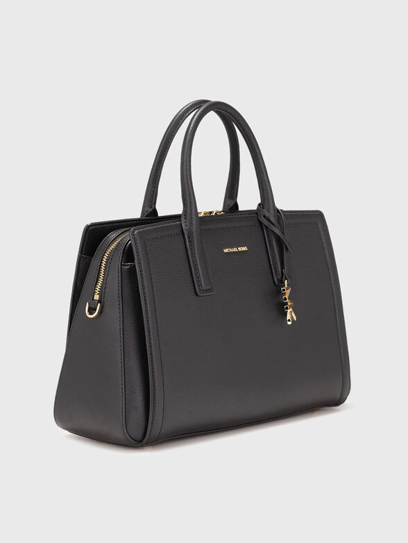 Leather bag with golden logo detail  - 4