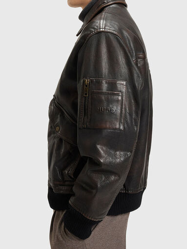 Leather jacket with pockets - 4