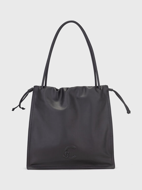 Big leather bag with logo detail - 1