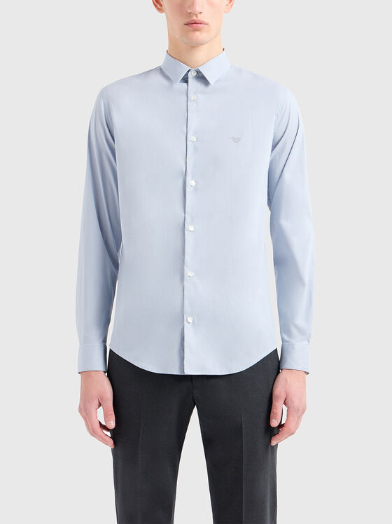 Black shirt with logo embroidery - 1