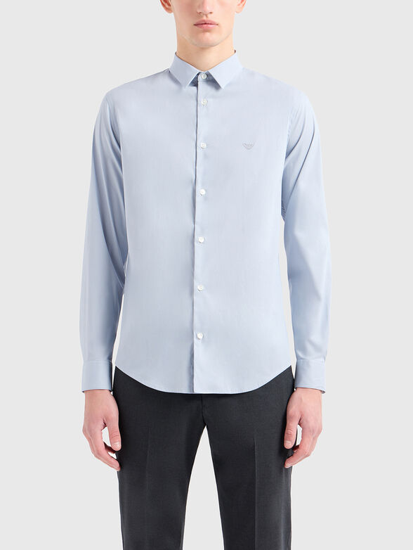 Black shirt with logo embroidery - 1