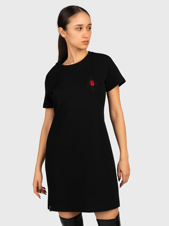 Black dress with embroidery  - 1