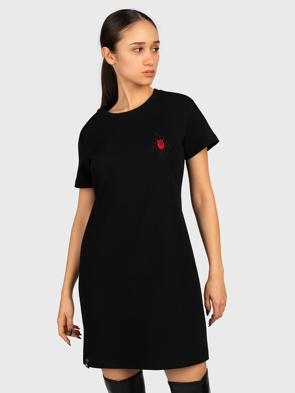 Black dress with embroidery  - 1