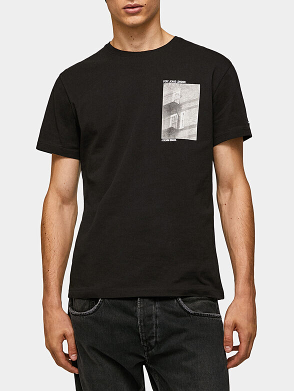 SHYE black T-shirt with prints - 1