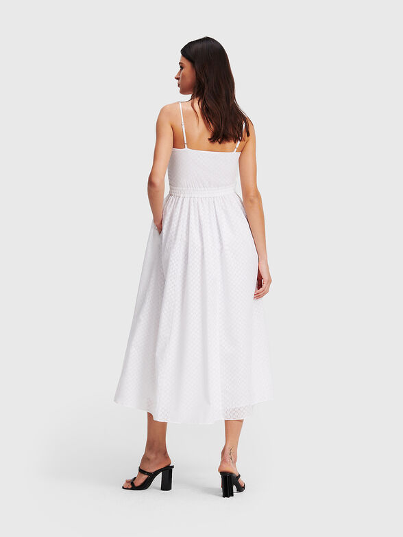 White dress with accent neckline - 2