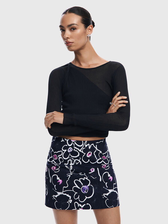 Mini skirt with floral print - 3