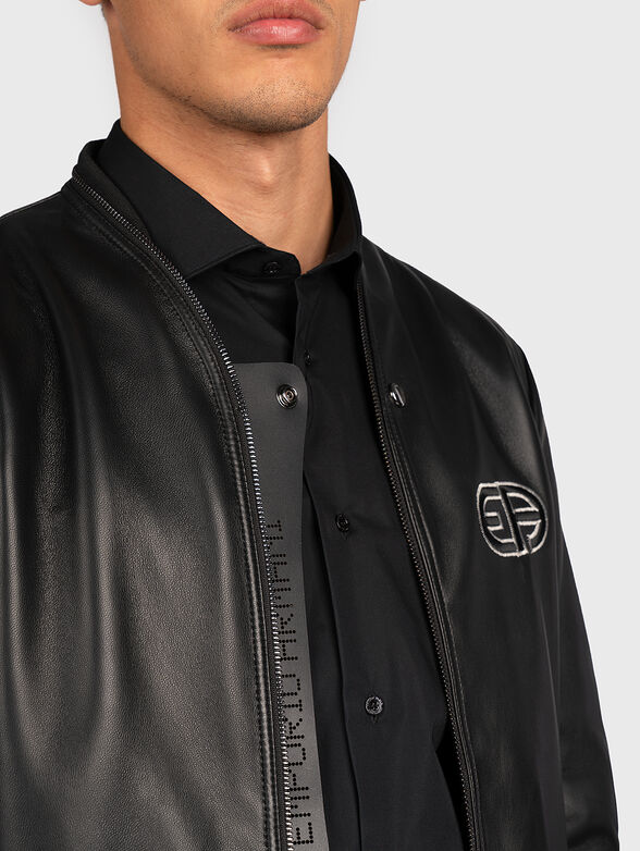 Black leather jacket - 3