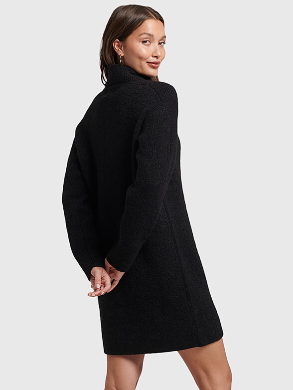 Knitted mini dress with turtleneck collar - 2