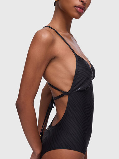 One-piece swimsuit with metal logo - 4
