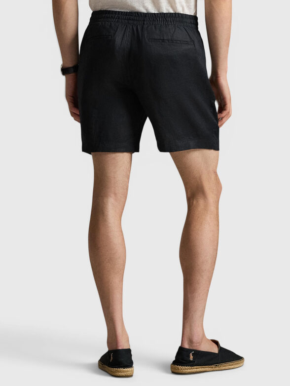 Black linen shorts - 2