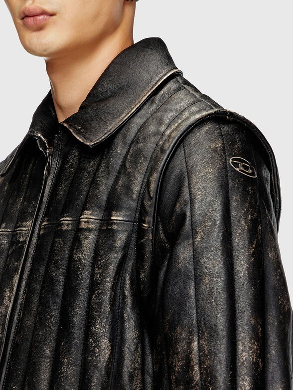 L-ALBERT quilted leather biker jacket - 4
