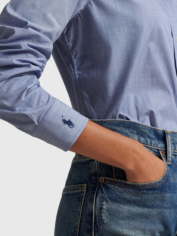 Long sleeved cotton blend shirt - 4