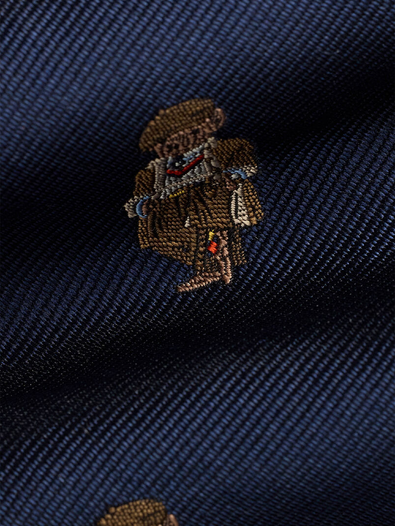 Silk tie with accent embroidery - 3