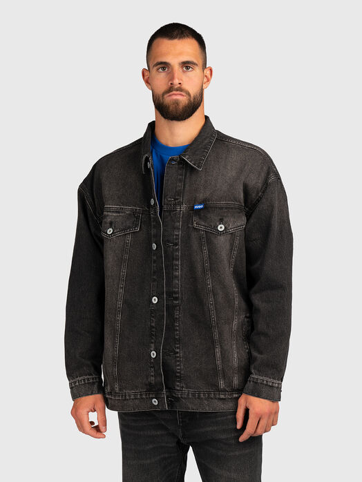 Denim jacket with bleached effect