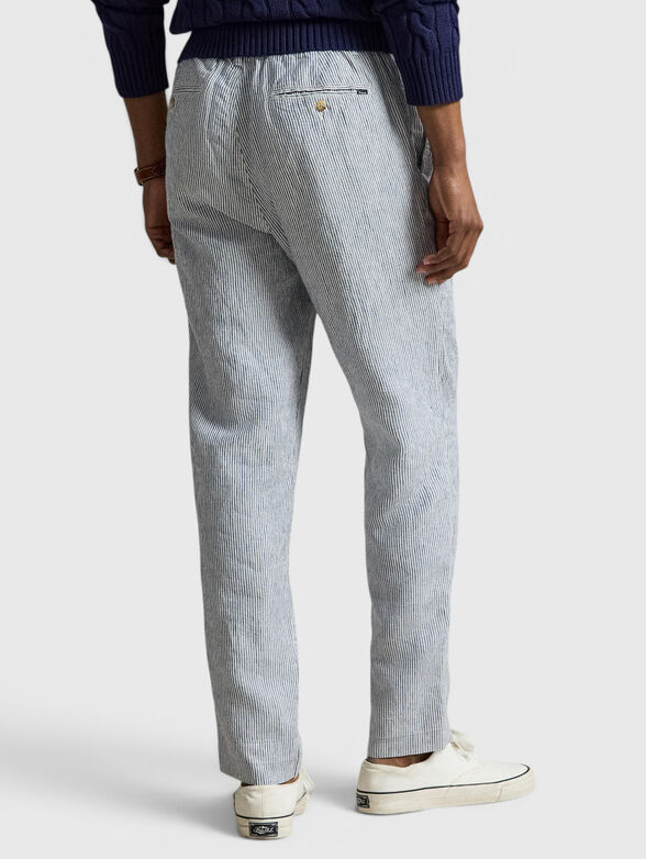 Striped drawstring waist trousers - 2