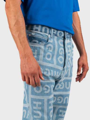 NATE jeans with monogram print - 4