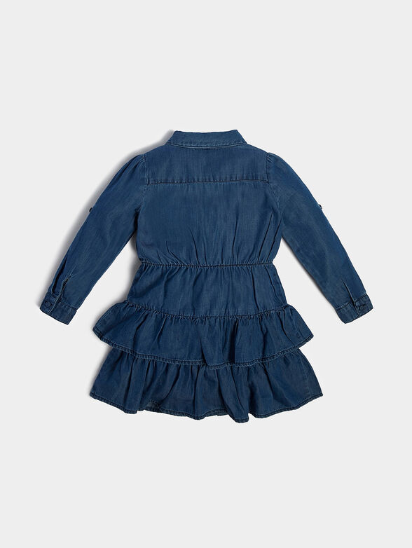 Denim dress with neat ruffles - 2