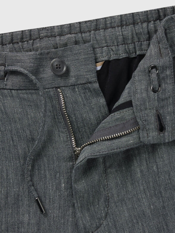 C-KANE-RDS linen trousers with ties - 2