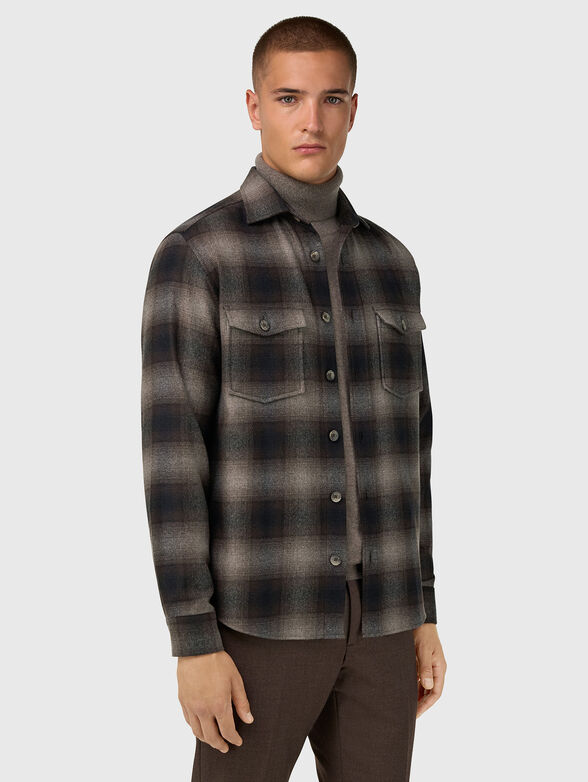Checked wool blend overshirt - 1