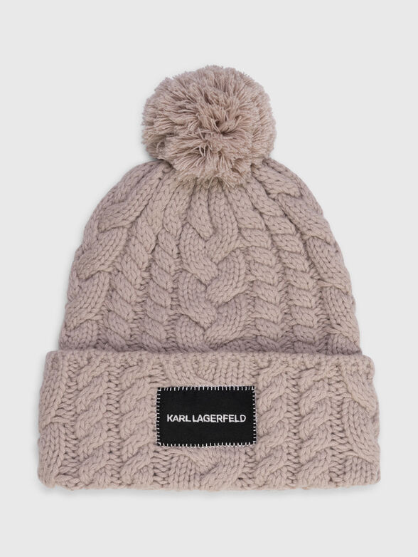 Wool cap with contrast logo detail - 1