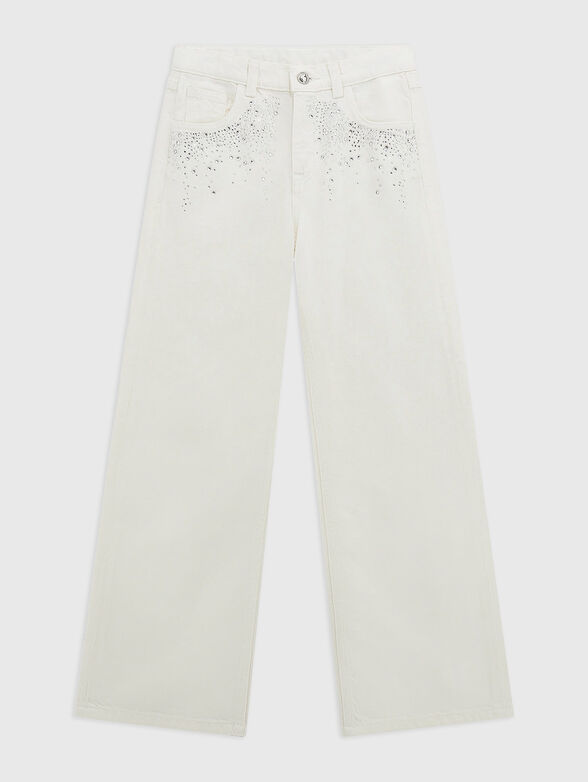 Jeans with appliqued rhinestones - 1