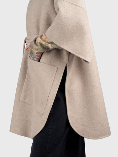 Beige wool blend coat - 5