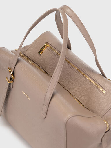 Leather bag in beige color - 5