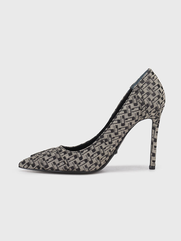 Heeled shoes with denim texture - 4
