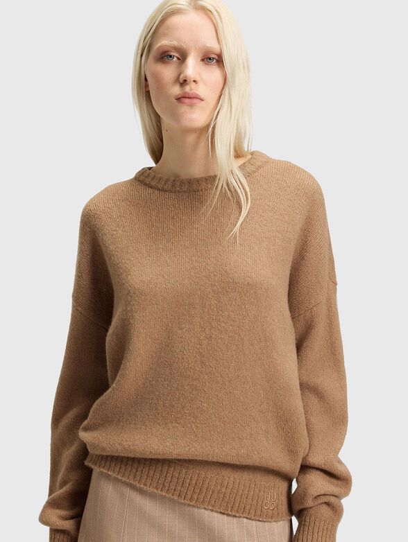 Wool sweater with accent back - 4