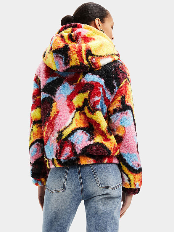Fleece jacket with multicolored print - 2