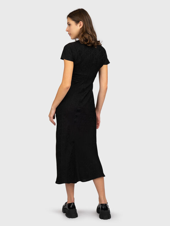 Midi dress with floral motif and slit - 2